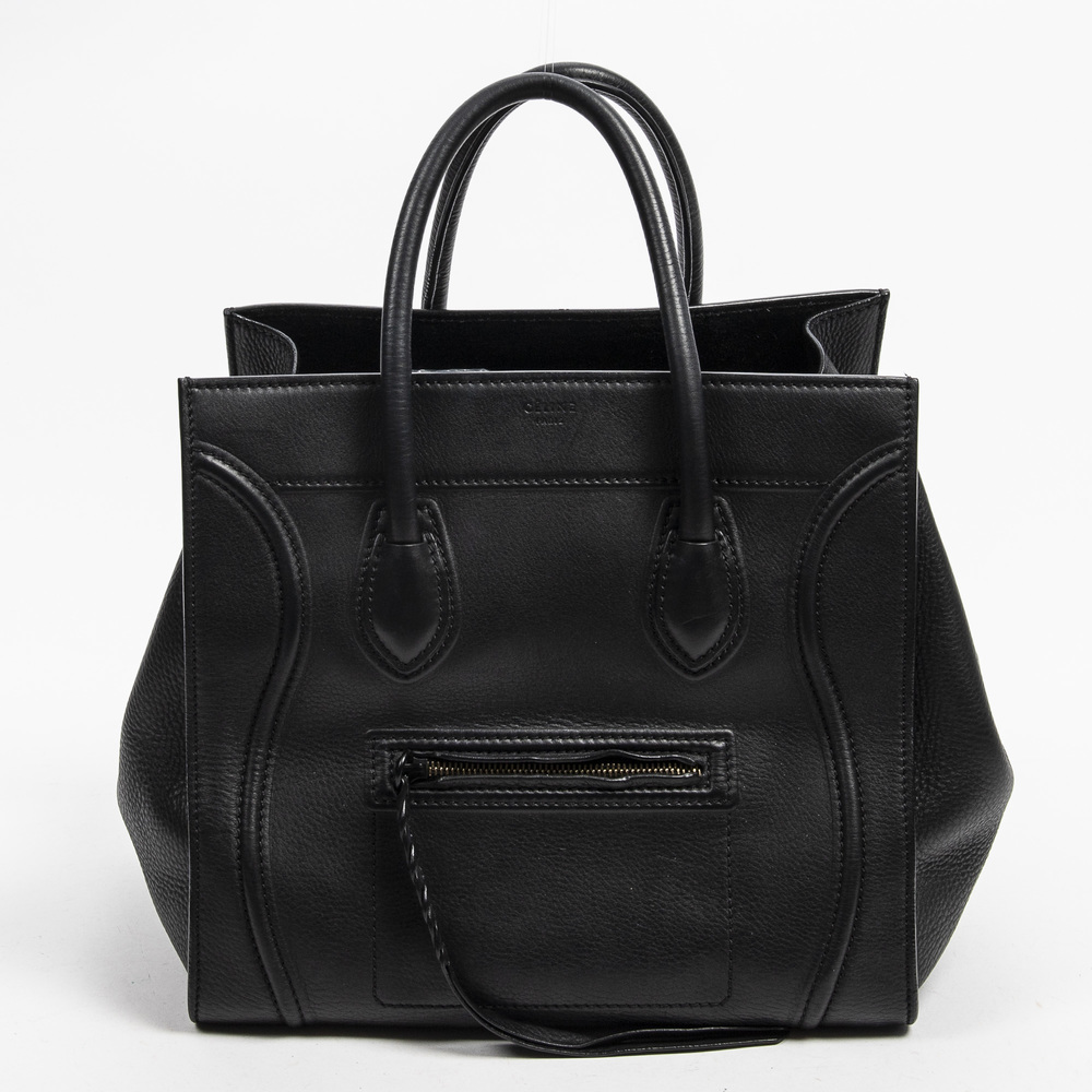 Celine Medium Phantom Luggage in Black Grained Leather